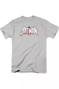 Футболка с коротким рукавом и логотипом Batman Plaid для взрослых Gildan, серебряный