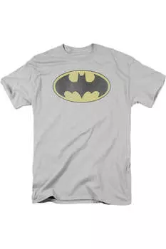 Футболка с коротким рукавом и логотипом Batman Retro Bat от DC Comics для взрослых Gildan, серебряный