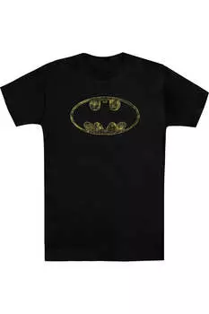 Футболка с коротким рукавом и логотипом Batman Tattered для взрослых Gildan