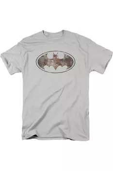 Футболка с коротким рукавом и логотипом Batman Heavy Rust для взрослых Gildan, серебряный