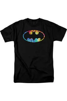 Футболка с коротким рукавом и логотипом Batman Tie Dye для взрослых Gildan, черный
