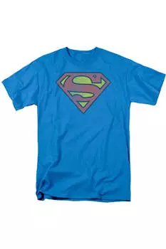 Футболка с коротким рукавом и логотипом DC Comics Retro Supers для взрослых Gildan, бирюзовый
