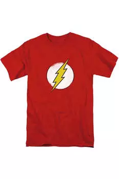 Футболка с коротким рукавом и логотипом DC Comics Flash Rough Flash для взрослых Gildan, красный