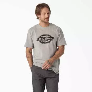 Футболка с коротким рукавом и логотипом Dickies Heavyweight, цвет heather gray (hg)