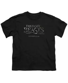 Футболка с коротким рукавом и логотипом для мальчиков Fantastic Beasts, черный