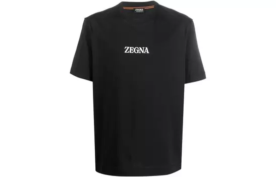 Футболка с коротким рукавом и логотипом FW22, мужская, черная Zegna, черный
