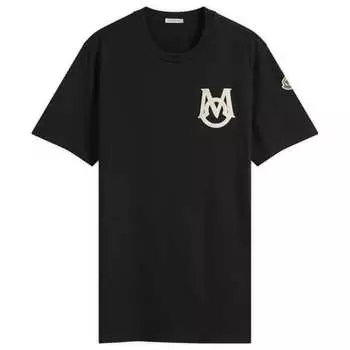 Футболка с коротким рукавом и логотипом Moncler, черный