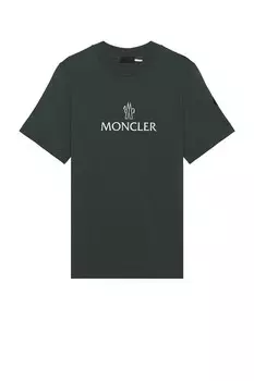 Футболка с коротким рукавом и логотипом Moncler, цвет Kombu Green