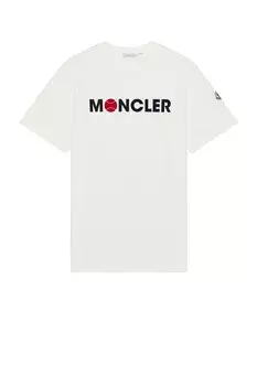 Футболка с коротким рукавом и логотипом Moncler, цвет Silk White