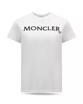 Футболка с коротким рукавом и логотипом Moncler, цвет Ivory/Cream