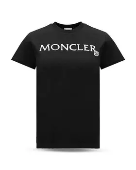 Футболка с коротким рукавом и логотипом Moncler, цвет Black