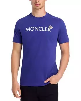 Футболка с коротким рукавом и логотипом Moncler, синий