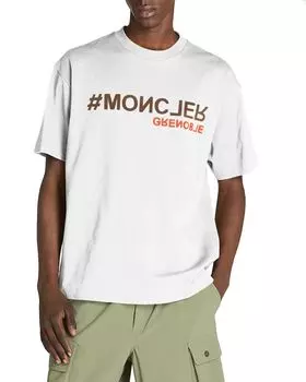 Футболка с коротким рукавом и логотипом Moncler, слоновая кость/кремовый