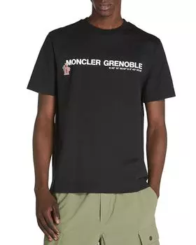 Футболка с коротким рукавом и логотипом Moncler, черный