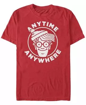 Футболка с коротким рукавом и логотипом Where's Waldo для мужчин Anytime Anywhere Big Face Fifth Sun, красный