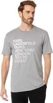 Футболка с коротким рукавом и надписью Karl Cities Karl Lagerfeld Paris, серый