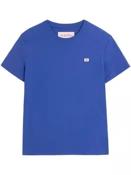Футболка с коротким рукавом и нашивкой-логотипом Valentino Garavani, синий