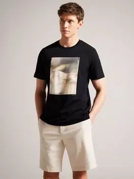 Футболка с коротким рукавом и обычным принтом Ted Baker, черная