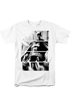 Футболка с коротким рукавом и панелями Batman для взрослых Gildan, белый