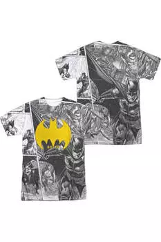 Футболка с коротким рукавом и принтом Batman Collage (спереди/сзади) для взрослых из полиэстера Gildan, белый