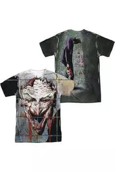 Футболка с коротким рукавом и принтом Batman Smile (спереди/сзади) для взрослых из полиэстера Gildan, белый