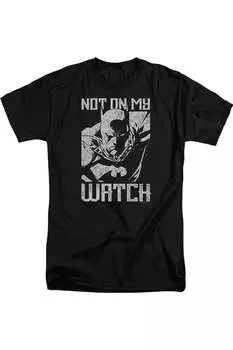 Футболка с коротким рукавом и принтом часов Бэтмена для взрослых Gildan, черный