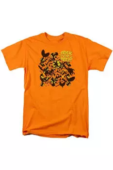 Футболка с коротким рукавом и принтом «Сладость или гадость» для взрослых с коллажем «Бэтмен» Gildan, оранжевый