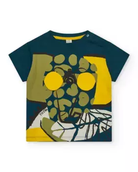 Футболка с коротким рукавом и принтом спереди Tuc tuc, темно-зеленый