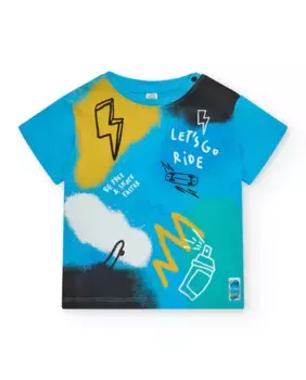 Футболка с коротким рукавом и принтом спереди Tuc tuc, синий