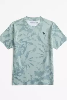 Футболка с коротким рукавом и принтом тай дай Abercrombie & Fitch, зеленый
