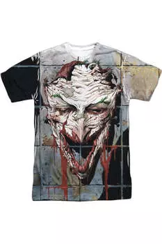 Футболка с коротким рукавом и принтом «Улыбка Бэтмена», для взрослых, из полиэстера Gildan, белый