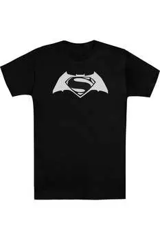 Футболка с коротким рукавом и простым логотипом Batman V Superman для взрослых Gildan, черный