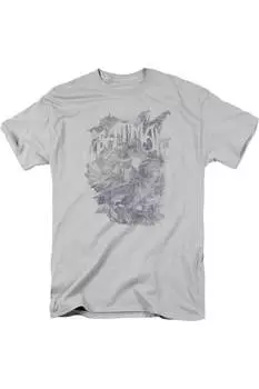 Футболка с коротким рукавом и рисунком Бэтмена и летучей мыши Gildan, серебряный