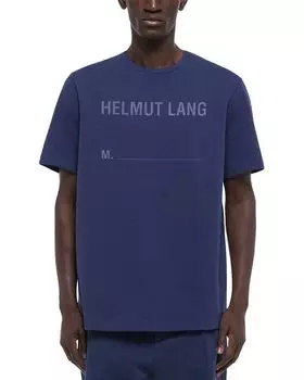 Футболка с коротким рукавом и штампом Helmut Lang, синий