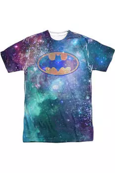 Футболка с коротким рукавом и символом галактики Бэтмена из полиэстера для взрослых Gildan, белый