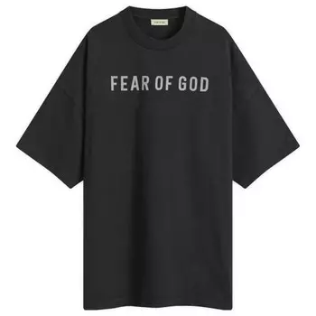 Футболка с коротким рукавом и текстовым принтом Fear Of God, черный