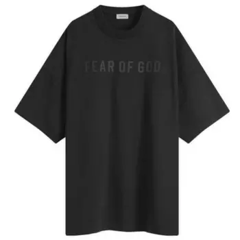 Футболка с коротким рукавом и текстовым принтом Fear Of God, черный