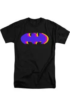 Футболка с коротким рукавом и трехцветным символом Бэтмена для взрослых Gildan, черный