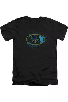 Футболка с коротким рукавом и V-образным вырезом для взрослых «Batman Eyes In The Darkness» Gildan, черный
