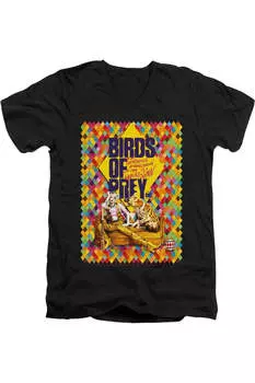 Футболка с коротким рукавом и V-образным вырезом для взрослых из премиального хлопка Birds Of Prey Couch Gildan, черный