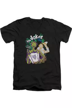 Футболка с коротким рукавом и V-образным вырезом для взрослых «Бэтмен, это все шутка» Gildan, черный