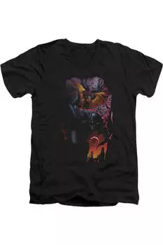 Футболка с коротким рукавом и V-образным вырезом для взрослых Batman & Robin #1 Gildan, черный