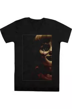 Футболка с коротким рукавом и V-образным вырезом для взрослых из премиального хлопка «Кукла Аннабель» Gildan