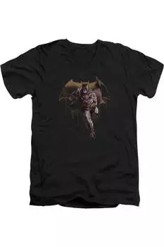 Футболка с коротким рукавом и V-образным вырезом из фильма «Лига справедливости», крестоносец в плаще из премиального хлопка для взрослых Justice League Movie, черный