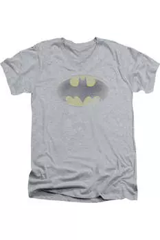 Футболка с коротким рукавом и V-образным вырезом для взрослых с выцветшим логотипом Batman Gildan, цвет athletic heather