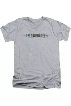 Футболка с коротким рукавом и V-образным вырезом для взрослых с изображением скейтбордистов Бэтмена Gildan, цвет athletic heather