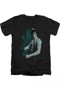 Футболка с коротким рукавом и V-образным вырезом для взрослых Bruce Lee Feel Gildan, черный