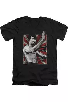 Футболка с коротким рукавом и V-образным вырезом для взрослых Bruce Lee Concentrate Gildan, черный