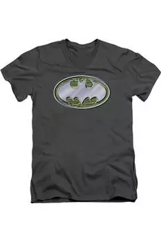 Футболка с коротким рукавом и V-образным вырезом для взрослых с логотипом Batman Circuits Gildan, цвет charcoal