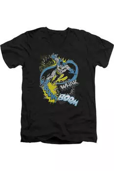 Футболка с коротким рукавом и V-образным вырезом для взрослых Batman Bat Effects Gildan, черный